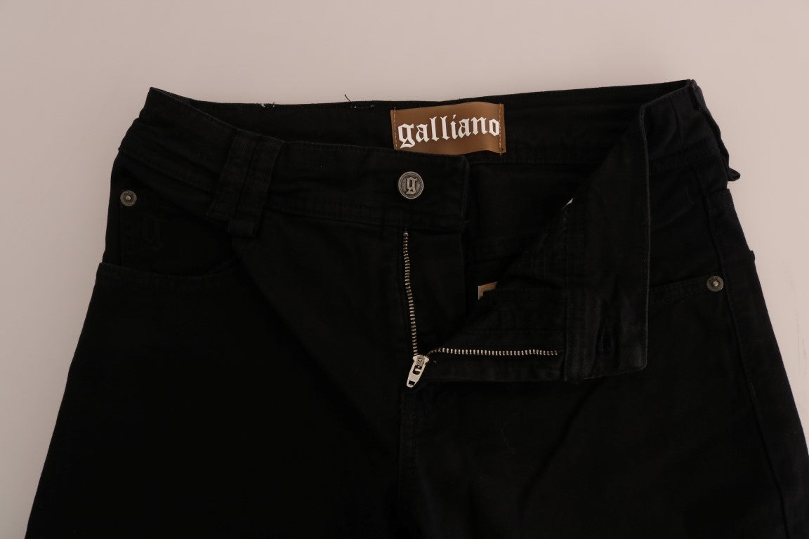 John Galliano Black Cotton Denim Stretch Regular Fit Jeans John Galliano