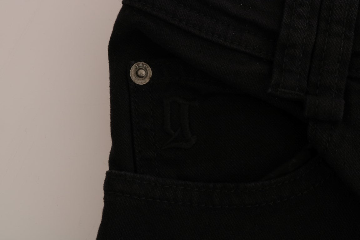 John Galliano Black Cotton Denim Stretch Regular Fit Jeans John Galliano