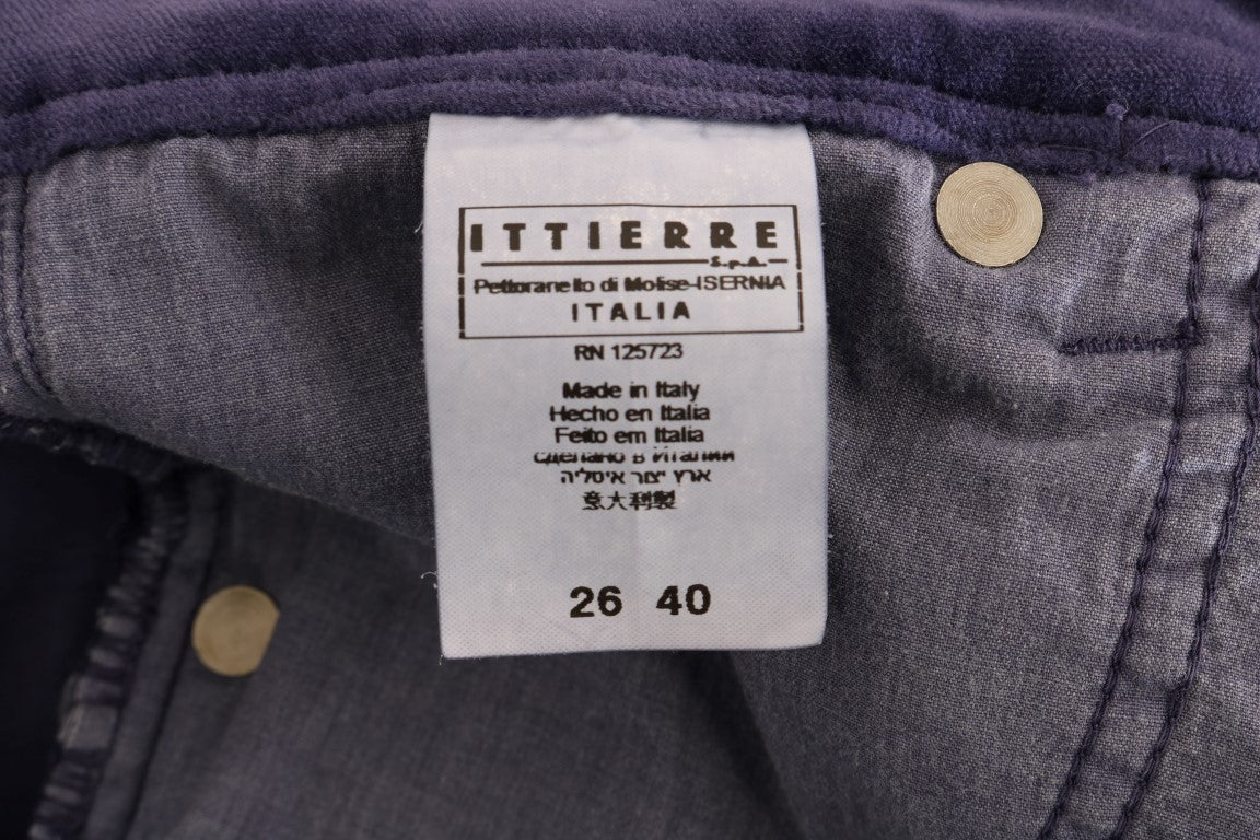 Ermanno Scervino Purple Corduroy Stretch Bootcut Pants Ermanno Scervino