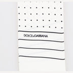 Dolce & Gabbana White Polka Dotted Silk Skinny Scarf