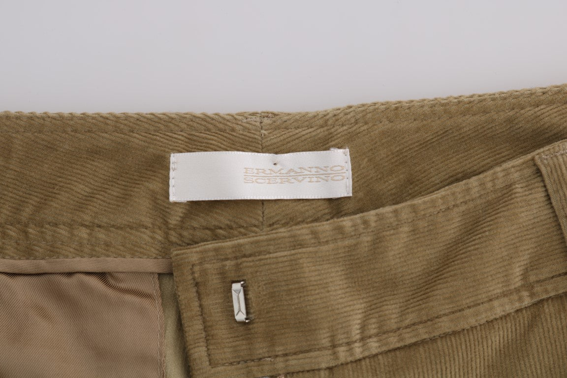 Ermanno Scervino Beige Cotton Corduroys Pants Ermanno Scervino