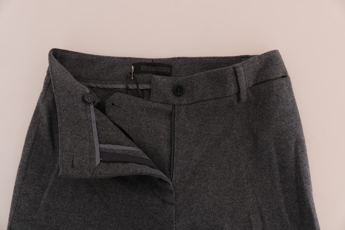 Ermanno Scervino Gray Wool Stretch Slim Pants Ermanno Scervino