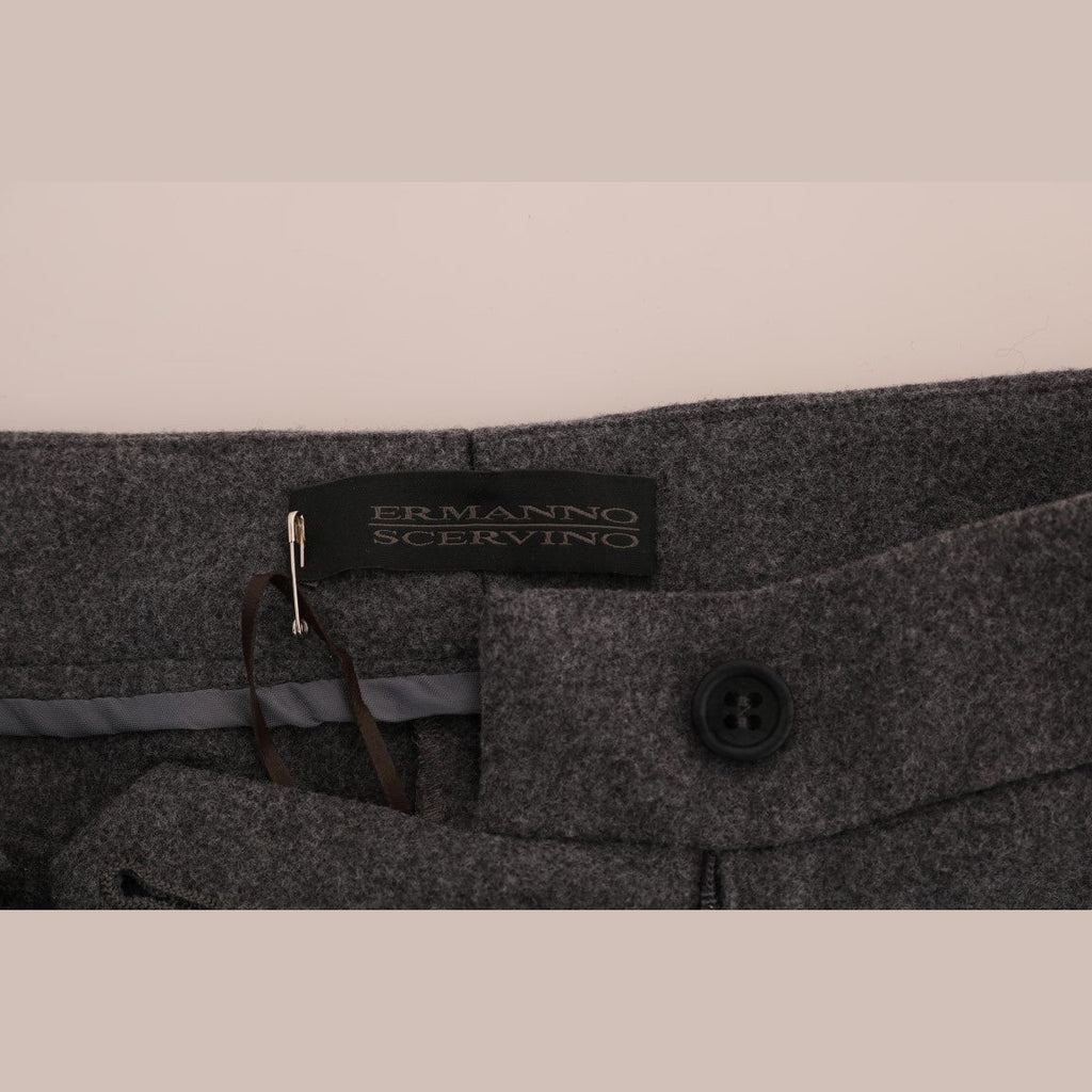 Ermanno Scervino Gray Wool Stretch Slim Pants