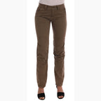 Ermanno Scervino Brown Cotton Casual Slim Fit Pants