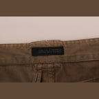 Ermanno Scervino Brown Cotton Casual Slim Fit Pants