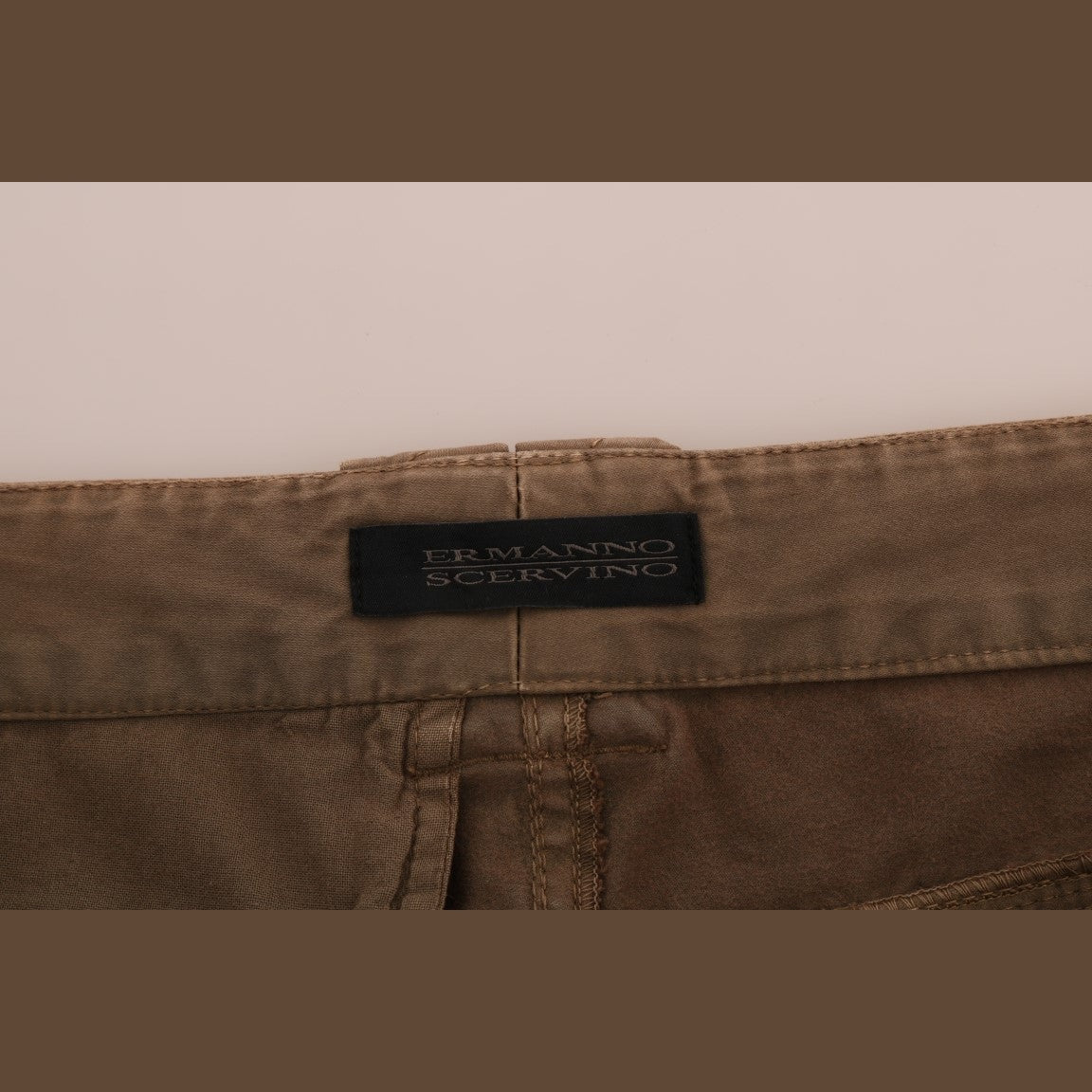 Ermanno Scervino Brown Cotton Casual Slim Fit Pants