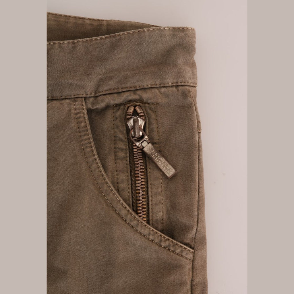 Ermanno Scervino Brown Cotton Casual Slim Fit Pants