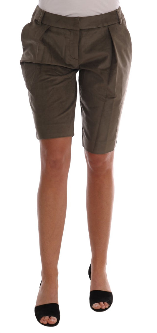 Ermanno Scervino Brown Velvet Bermuda Shorts Ermanno Scervino