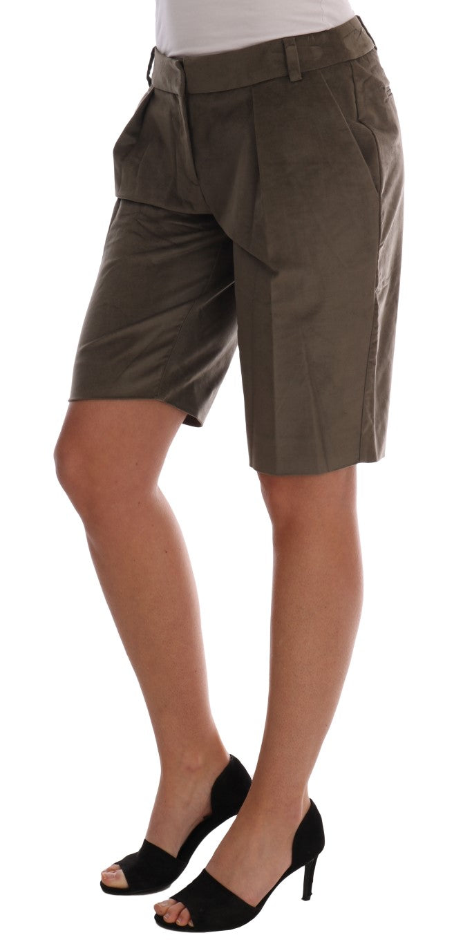 Ermanno Scervino Brown Velvet Bermuda Shorts Ermanno Scervino