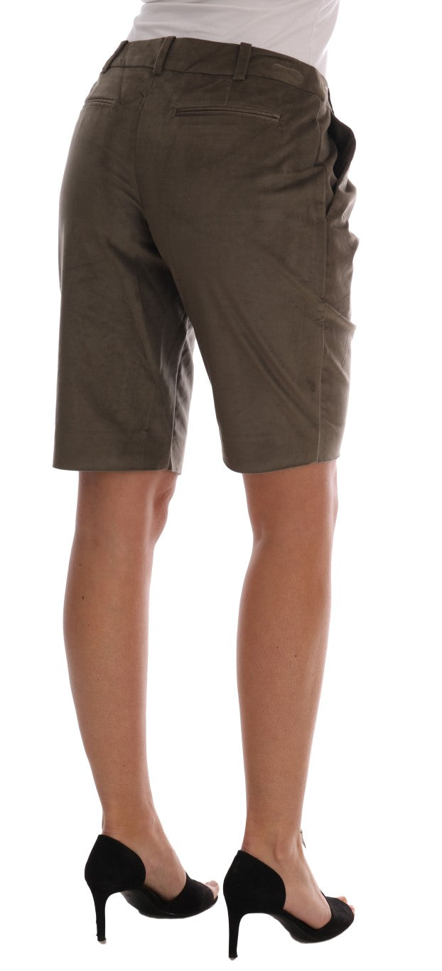 Ermanno Scervino Brown Velvet Bermuda Shorts Ermanno Scervino