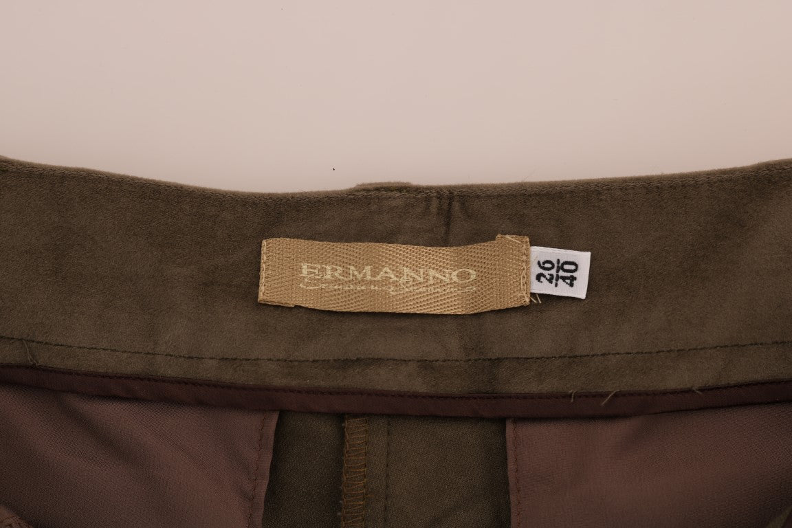 Ermanno Scervino Brown Velvet Bermuda Shorts Ermanno Scervino