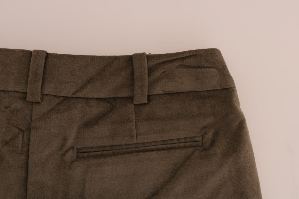 Ermanno Scervino Brown Velvet Bermuda Shorts Ermanno Scervino
