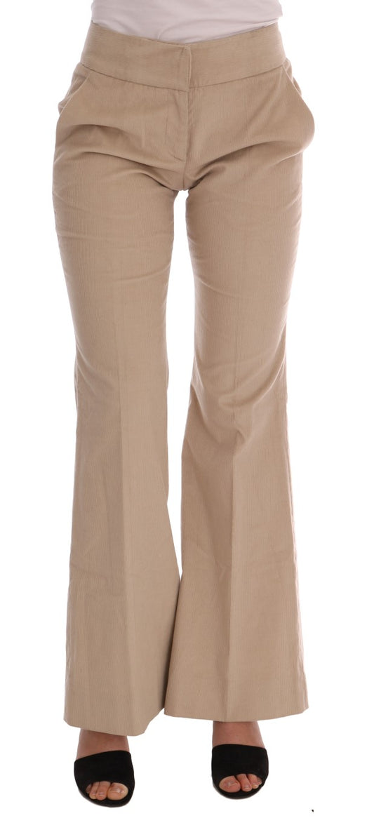 Ermanno Scervino Beige Cotton Bootcut Pants Ermanno Scervino