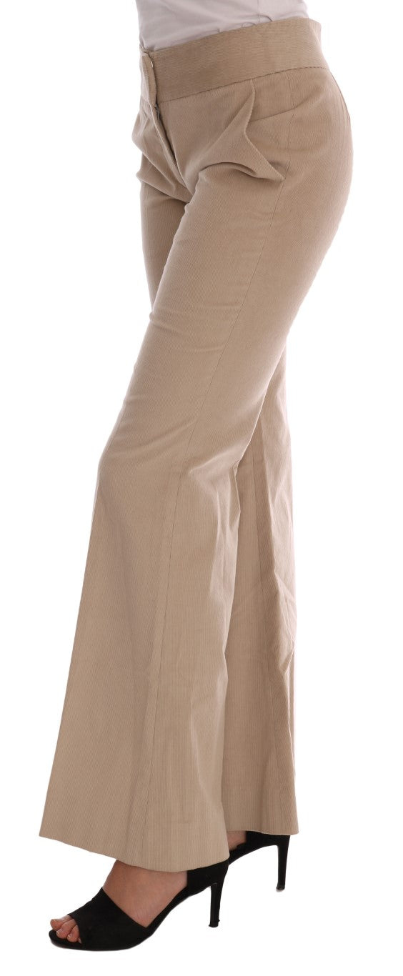 Ermanno Scervino Beige Cotton Bootcut Pants Ermanno Scervino