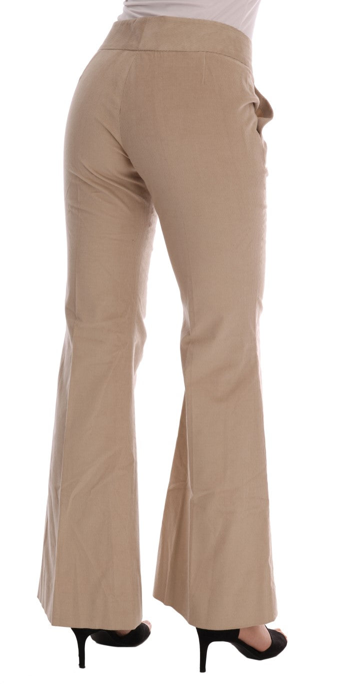 Ermanno Scervino Beige Cotton Bootcut Pants Ermanno Scervino