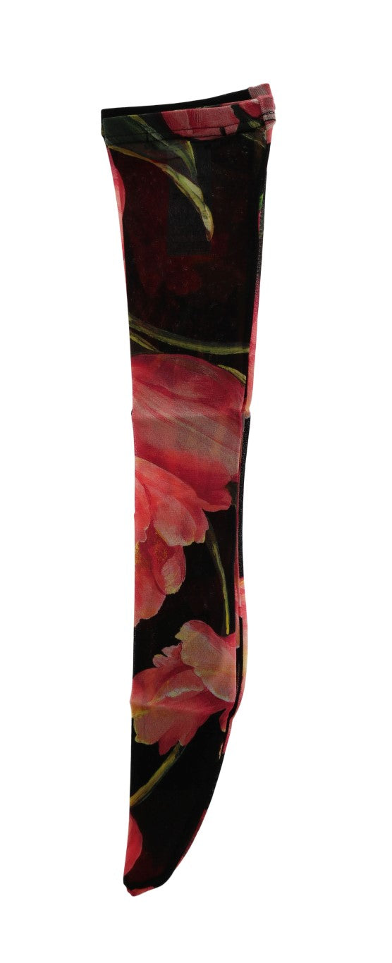Dolce & Gabbana Multicolor Floral Tulip Nylon Socks Dolce & Gabbana