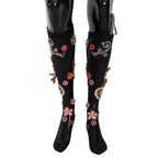 Dolce & Gabbana Black Stretch Carretto Crystal Socks
