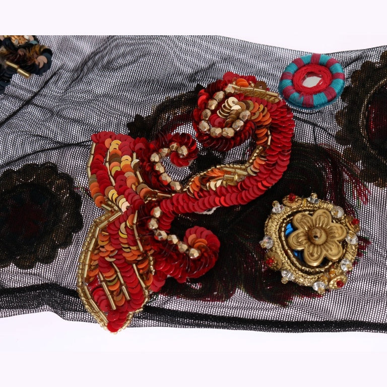 Dolce & Gabbana Black Stretch Carretto Crystal Socks