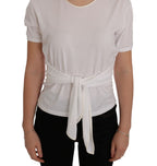Dolce & Gabbana White Cotton Silk T-Shirt