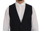 Dolce & Gabbana Blue Wool Stretch Vest