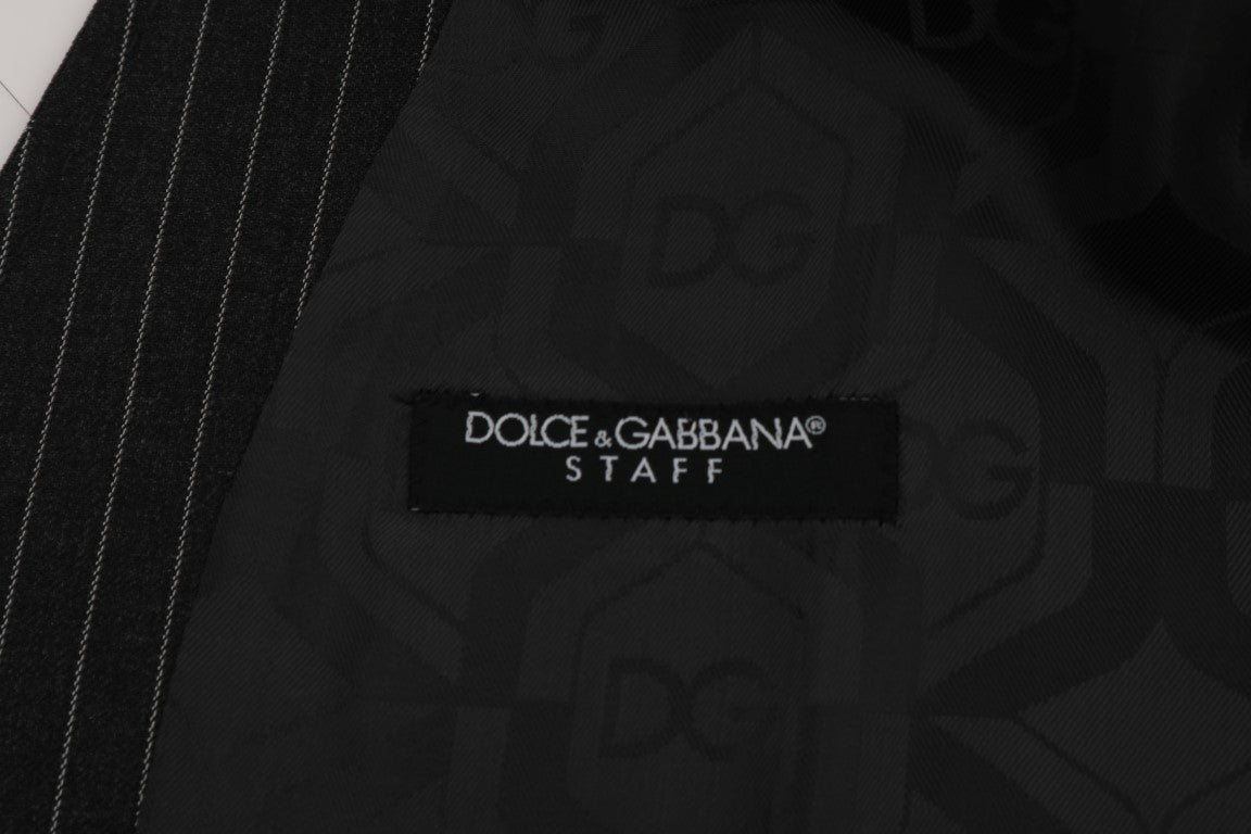 Dolce & Gabbana Gray Wool Stretch Vest Dolce & Gabbana