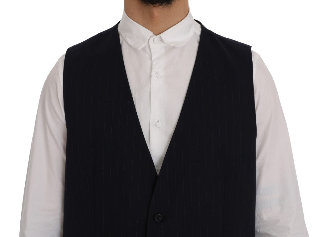 Dolce & Gabbana Blue STAFF Wool Stretch Vest Dolce & Gabbana
