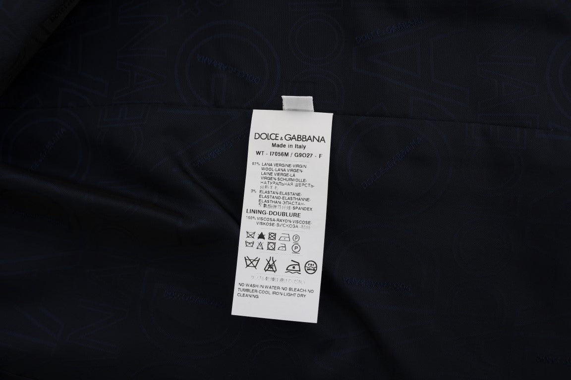Dolce & Gabbana Blue STAFF Wool Stretch Vest Dolce & Gabbana