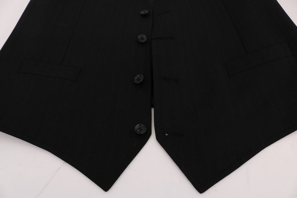Dolce & Gabbana Black STAFF Wool Stretch Vest Dolce & Gabbana