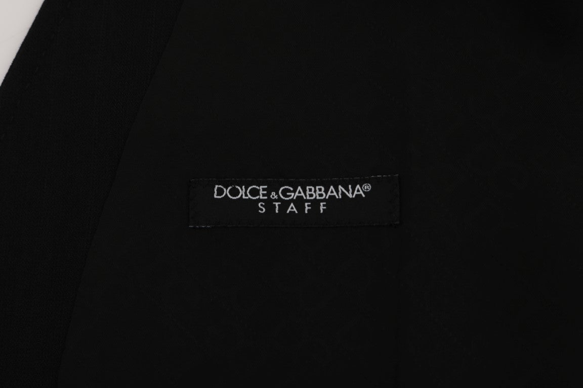 Dolce & Gabbana Black STAFF Wool Stretch Vest Dolce & Gabbana