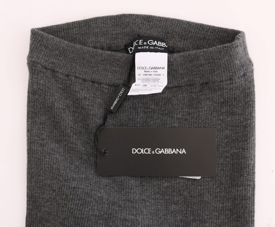 Dolce & Gabbana Gray Cashmere Stretch Tights Dolce & Gabbana