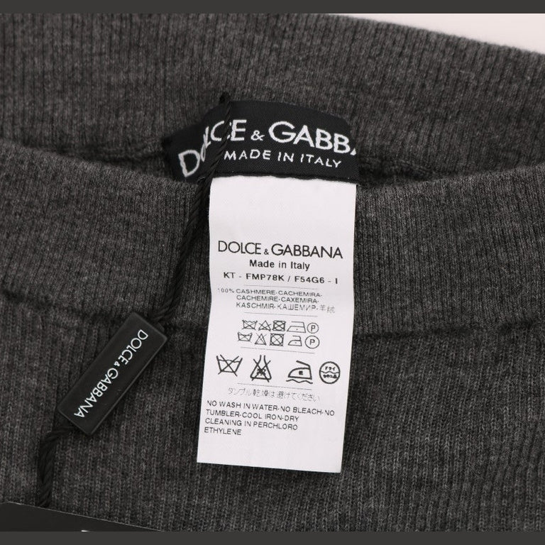 Dolce & Gabbana Gray Cashmere Stretch Tights