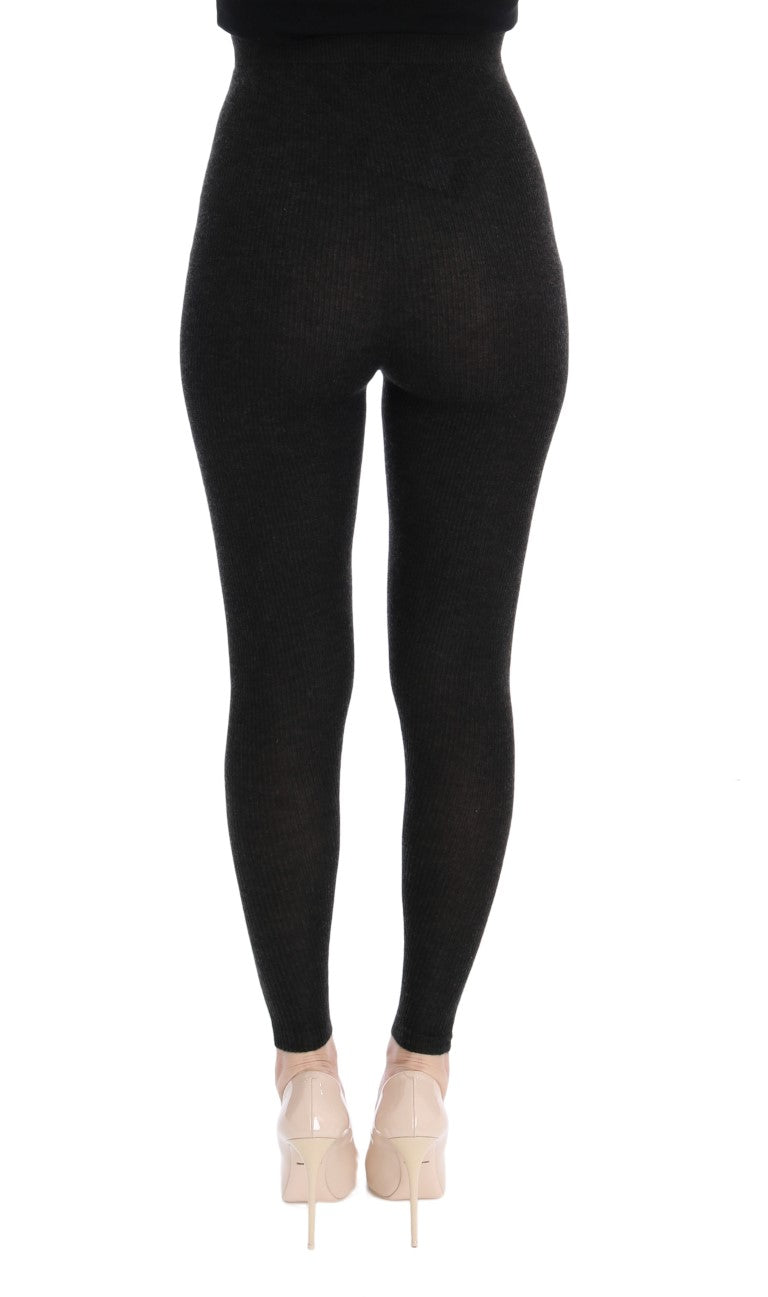 Dolce & Gabbana Gray Cashmere Stretch Tights Dolce & Gabbana