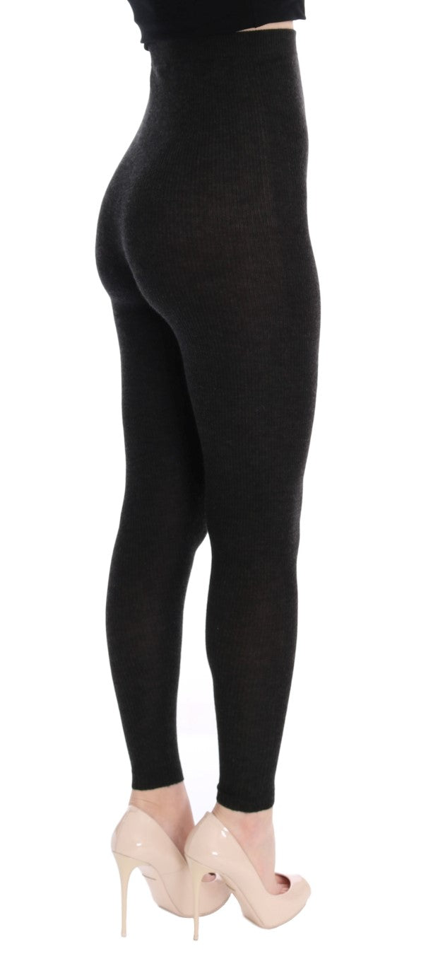 Dolce & Gabbana Gray Cashmere Stretch Tights Dolce & Gabbana