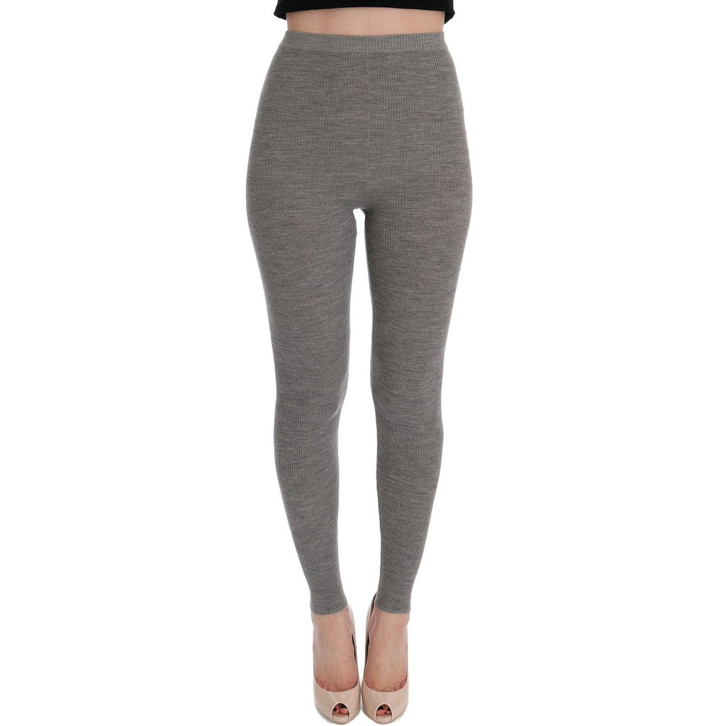 Dolce & Gabbana Gray Cashmere Stretch Tights