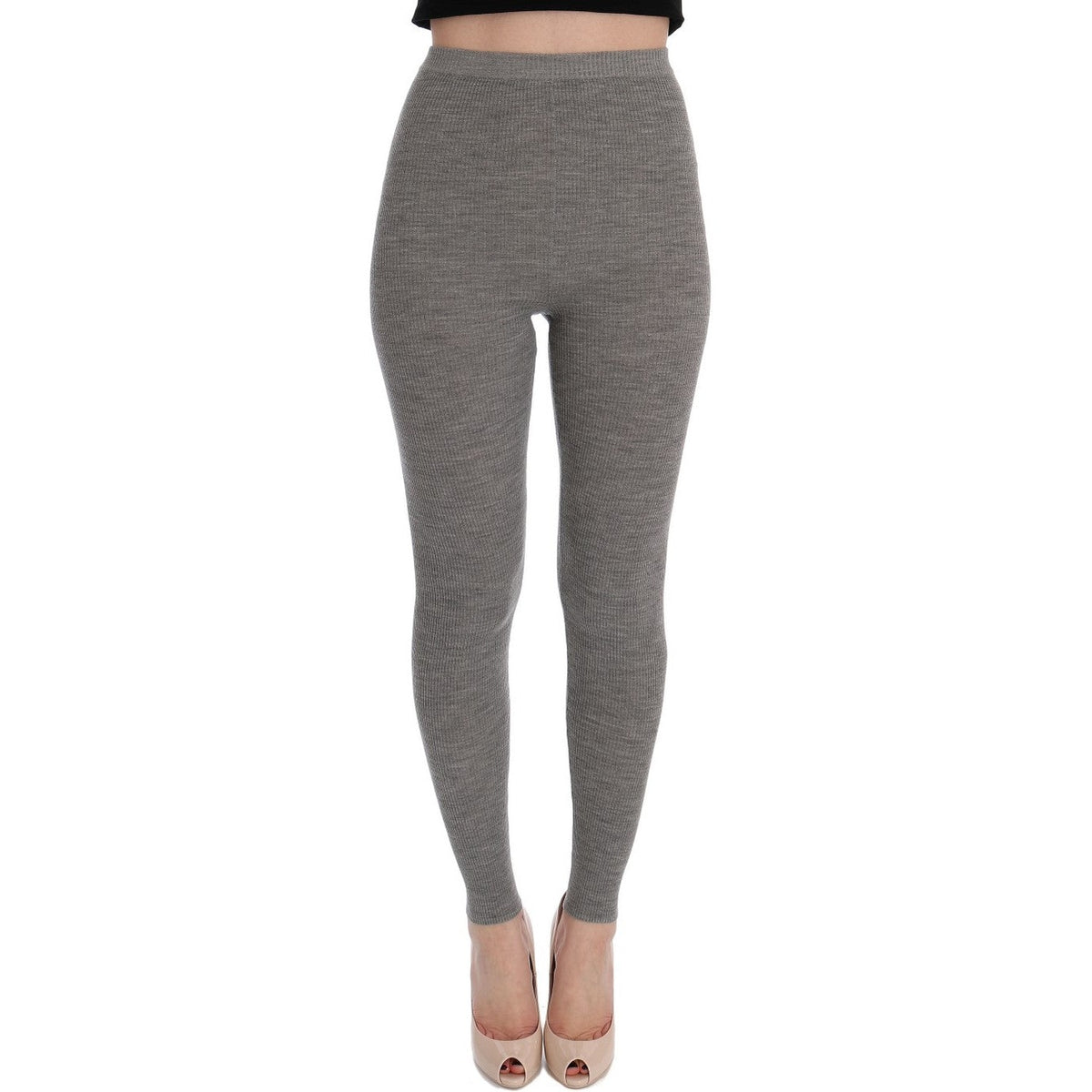 Dolce & Gabbana Gray Cashmere Stretch Tights