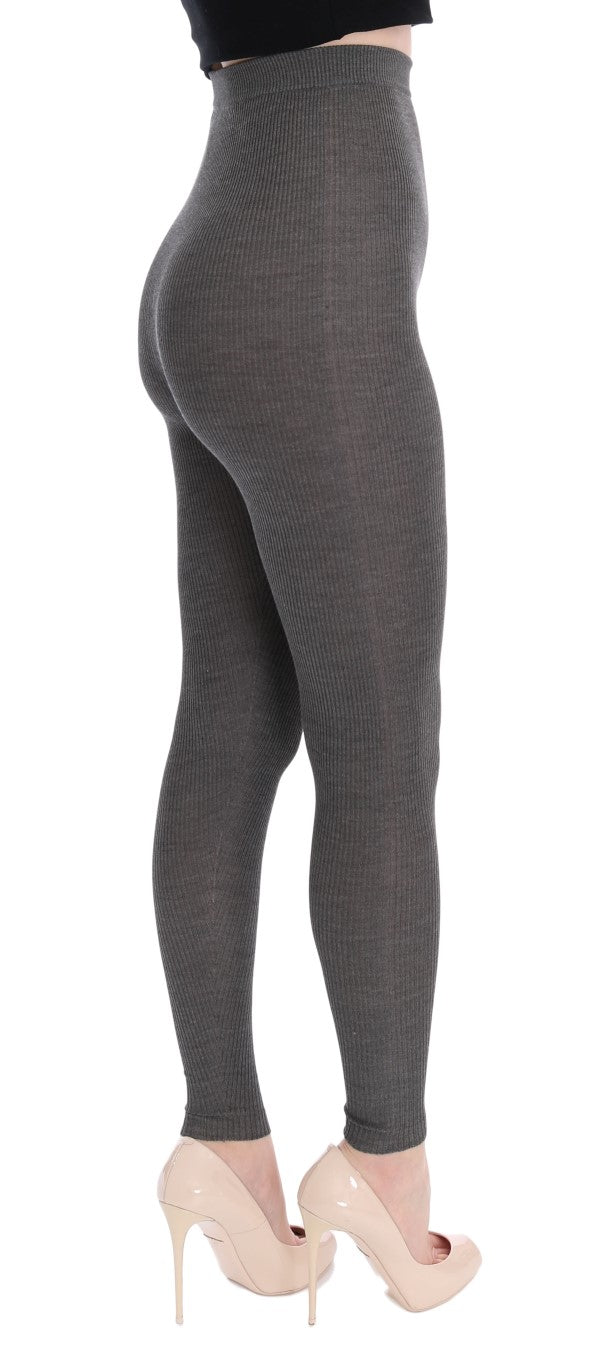Dolce & Gabbana Gray Cashmere Stretch Tights Dolce & Gabbana