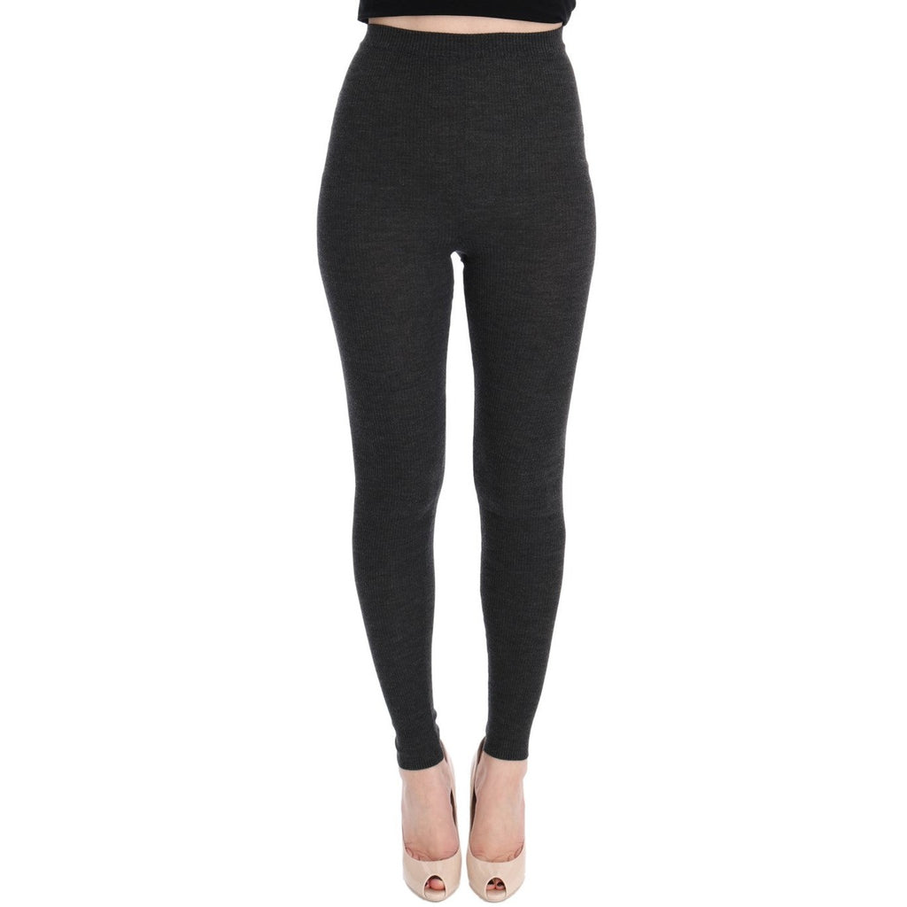 Dolce & Gabbana Gray Wool Stretch Tights