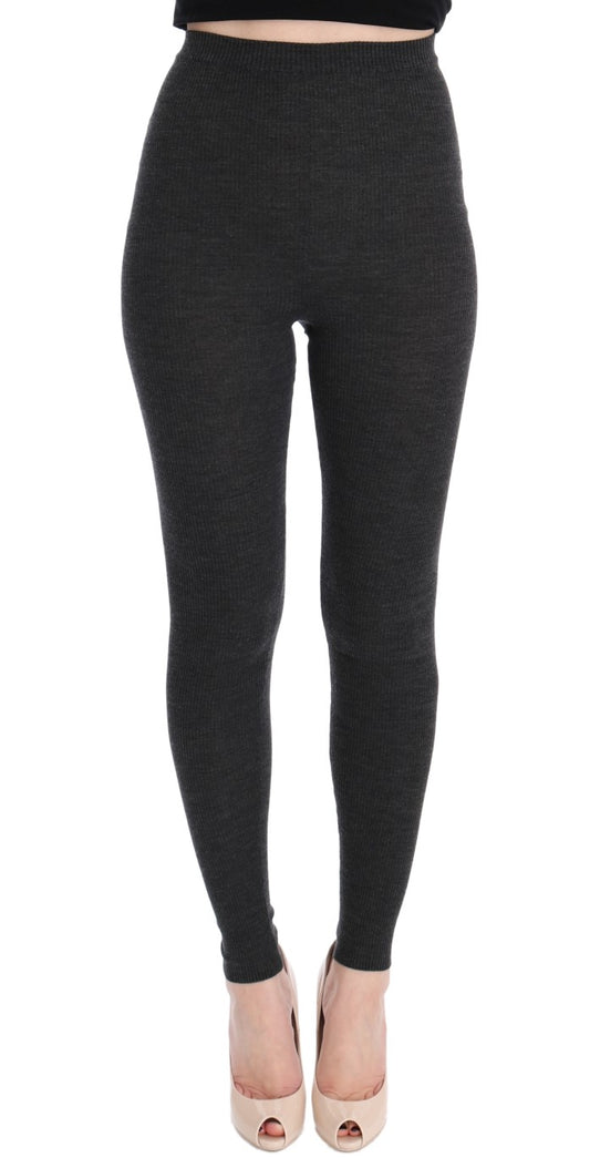Dolce & Gabbana Gray Wool Stretch Tights Dolce & Gabbana
