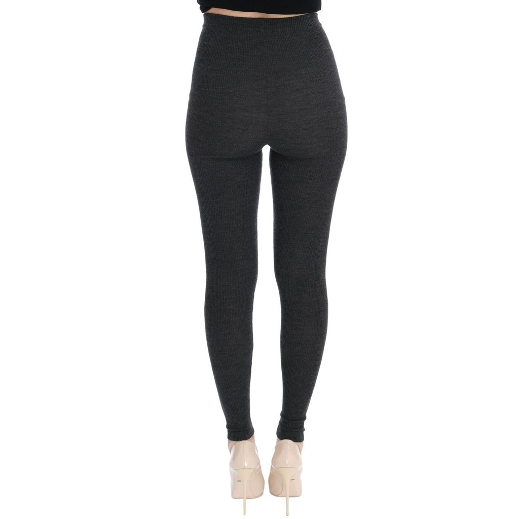 Dolce & Gabbana Gray Wool Stretch Tights