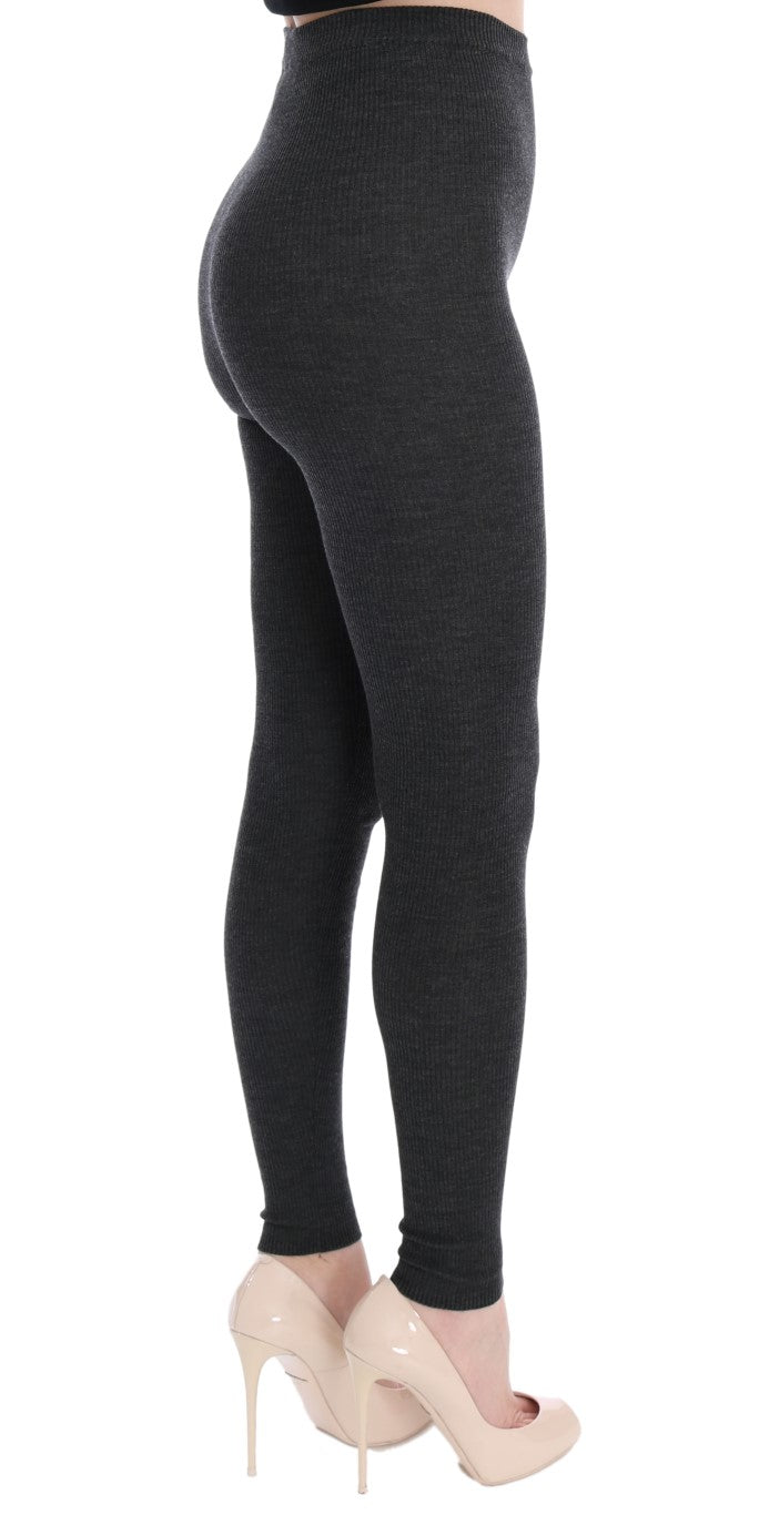 Dolce & Gabbana Gray Wool Stretch Tights Dolce & Gabbana