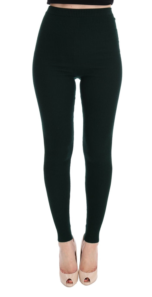 Dolce & Gabbana Green Wool Stretch Tights Dolce & Gabbana