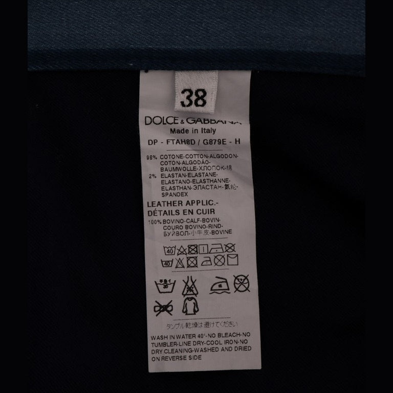 Dolce & Gabbana Blue GIRLY Striped Cotton Jeans