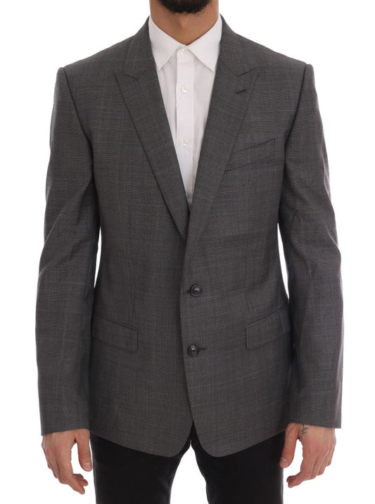 Dolce & Gabbana Gray Wool MARTINI Slim Blazer Dolce & Gabbana