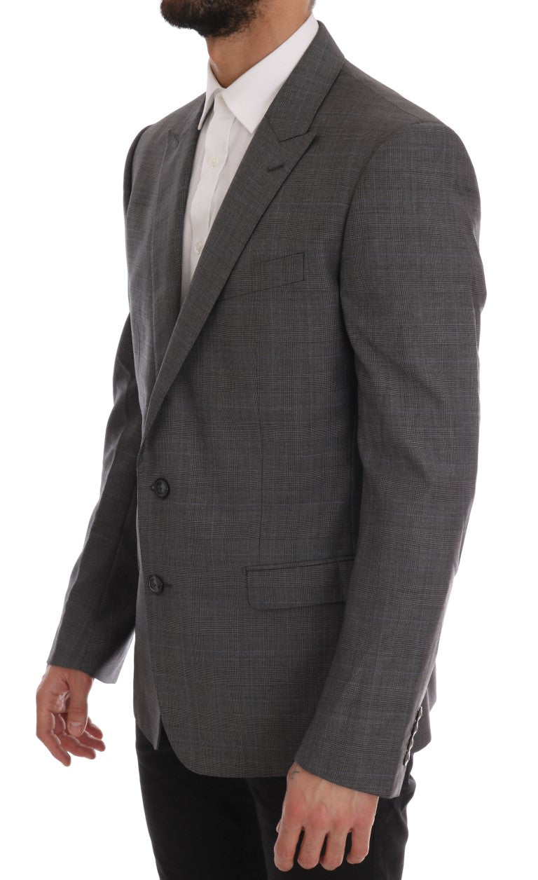 Dolce & Gabbana Gray Wool MARTINI Slim Blazer Dolce & Gabbana