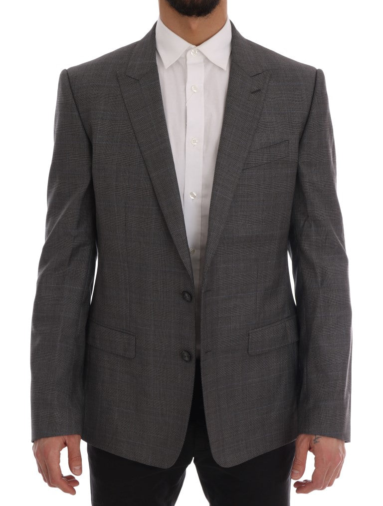 Dolce & Gabbana Gray Wool MARTINI Slim Blazer Dolce & Gabbana