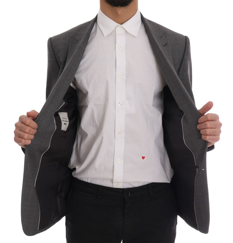 Dolce & Gabbana Gray Wool MARTINI Slim Blazer Dolce & Gabbana