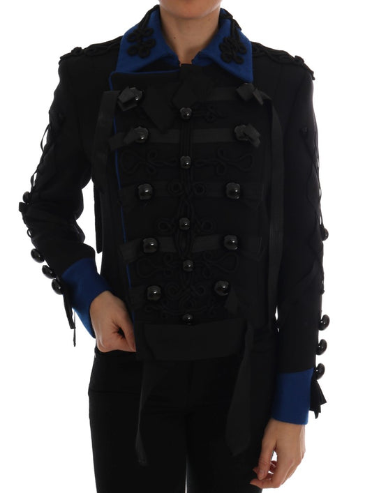 Dolce & Gabbana Black Wool Trench Jacket Dolce & Gabbana