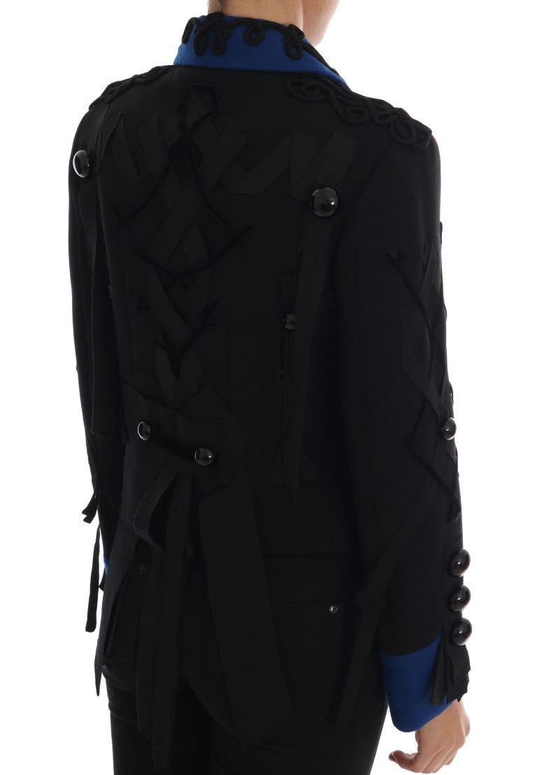 Dolce & Gabbana Black Wool Trench Jacket Dolce & Gabbana