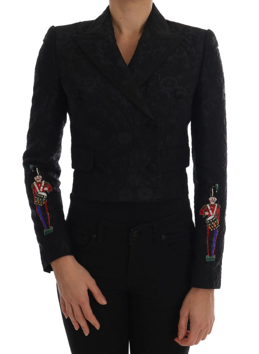 Dolce & Gabbana Black Brocade Blazer Jacket Dolce & Gabbana
