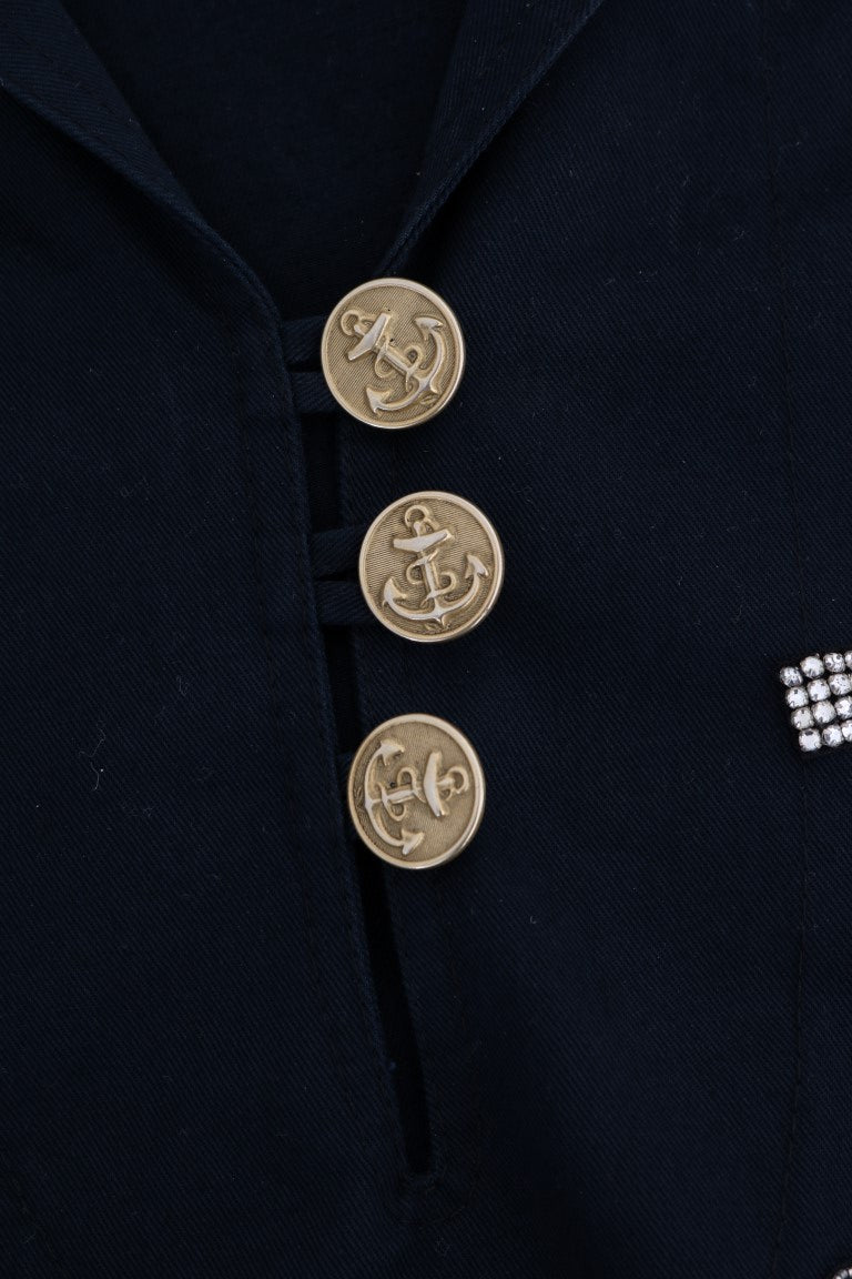 Dolce & Gabbana Blue Crystal MAMMA Sicily Jacket Dolce & Gabbana
